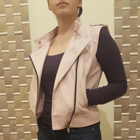 COLORI Rose Pink Leather Vest for Women Size P/S - Picture 4 of 9